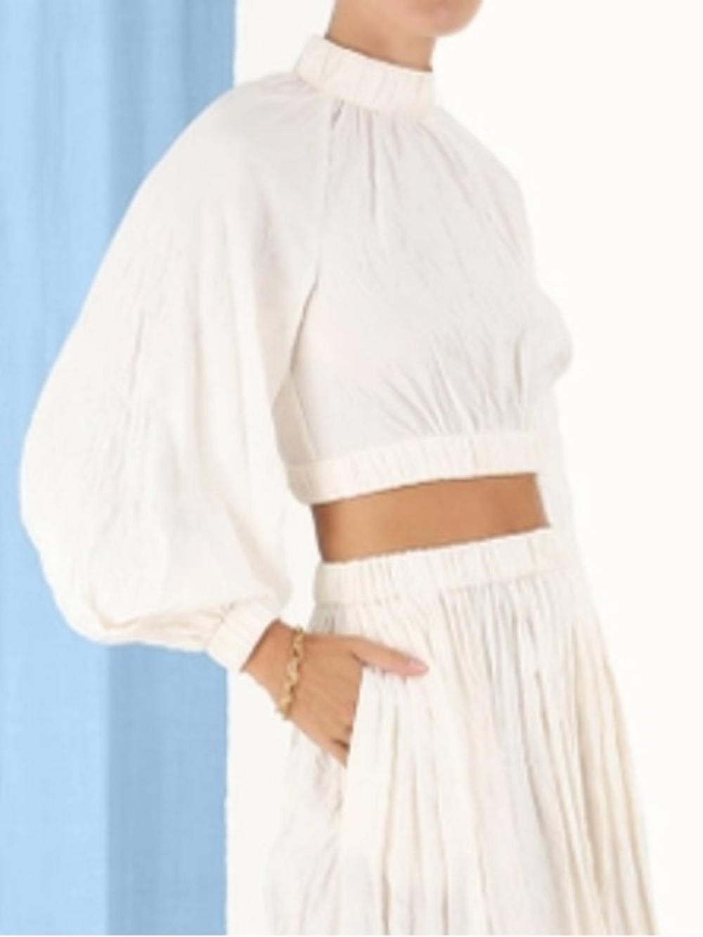 Zimmermann high collar blouse Pearl NWT